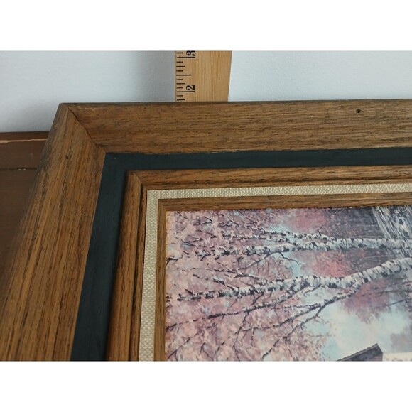Barn Farmhouse Country Rustic Art Print on board Signed 1974 Wood Frame 13x15" - Picture 16 of 16
